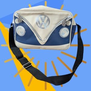 Cream and Blue Men's Bag